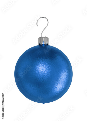 Blue Christmas ball. Isolated on transparent background