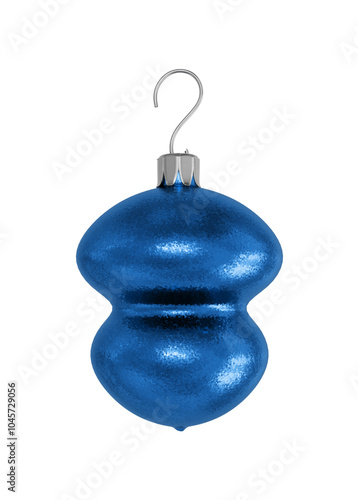 Blue Christmas ball. Isolated on transparent background