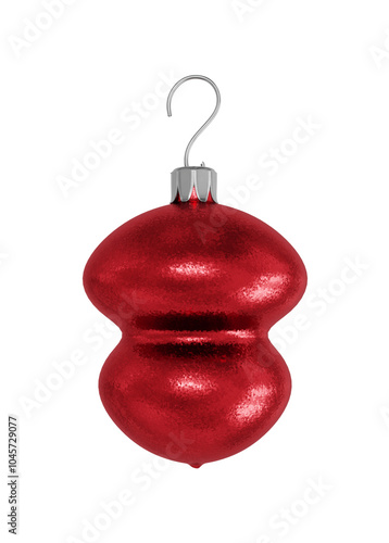 Red Christmas ball. Isolated on transparent background