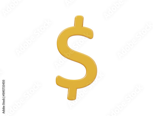 Dollar icon 3d render illustration