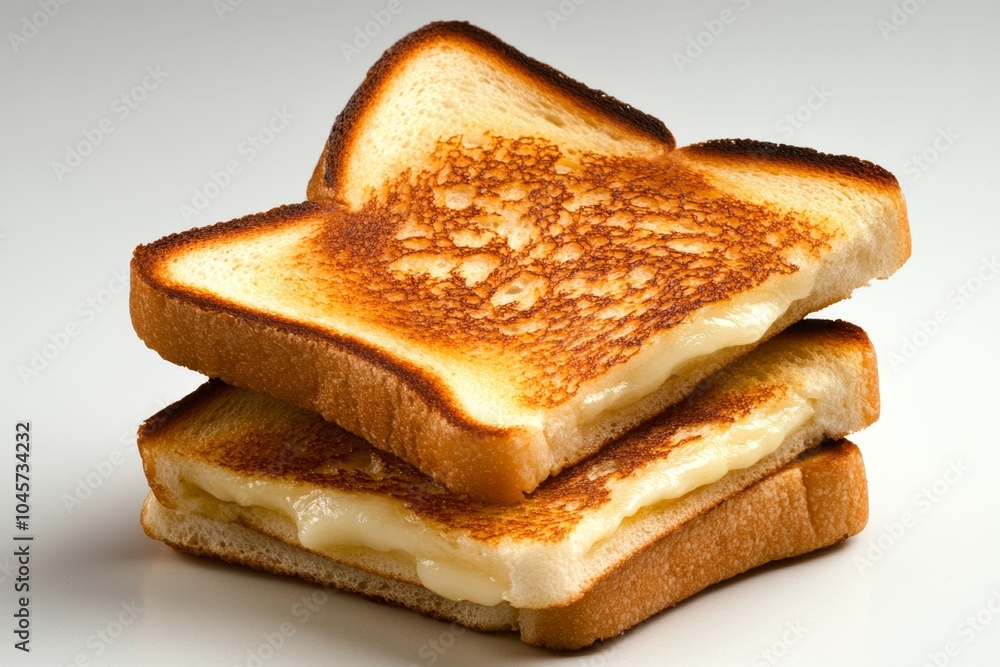 A simple slice of toast on a plain white background, representing hunger in its most basic form A simple slice of toast on a plain white background, representing hunger in its most basic form