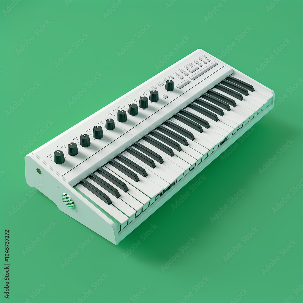 Angled View of Synthesizer on Green Backdrop
Angled View of Synthesizer on Green Backdrop
