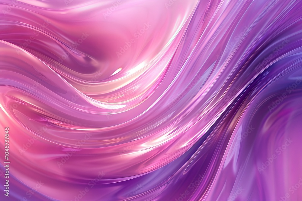 Fototapeta premium Abstract pink and purple swirl wave gradient background, featuring flowing liquid lines in a dynamic