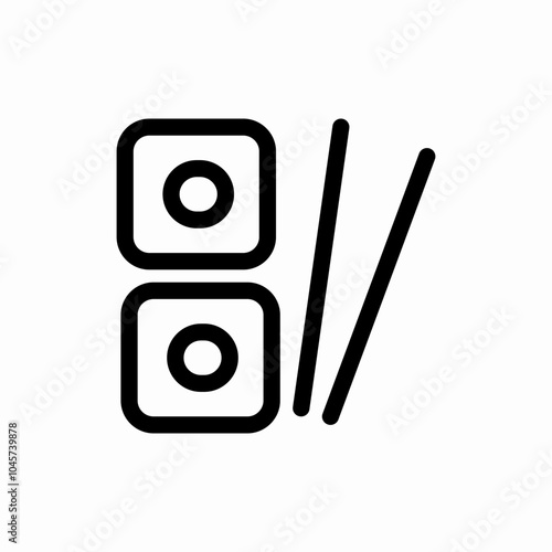 chopsticks and sushi icon sign vector