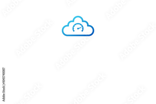 Internet connection quality check icon, speed test cloud icon