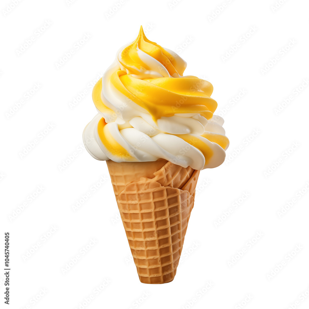 Soft serve ice cream cone isolated on transparent background, PNG Soft serve ice cream cone isolated on transparent background, PNG