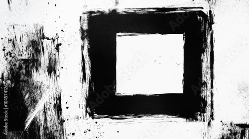 Abstract black and white square brush strokes, perfect for modern art projects, minimalist design inspiration, and monochrome artistic compositions for creative and conceptual works. photo