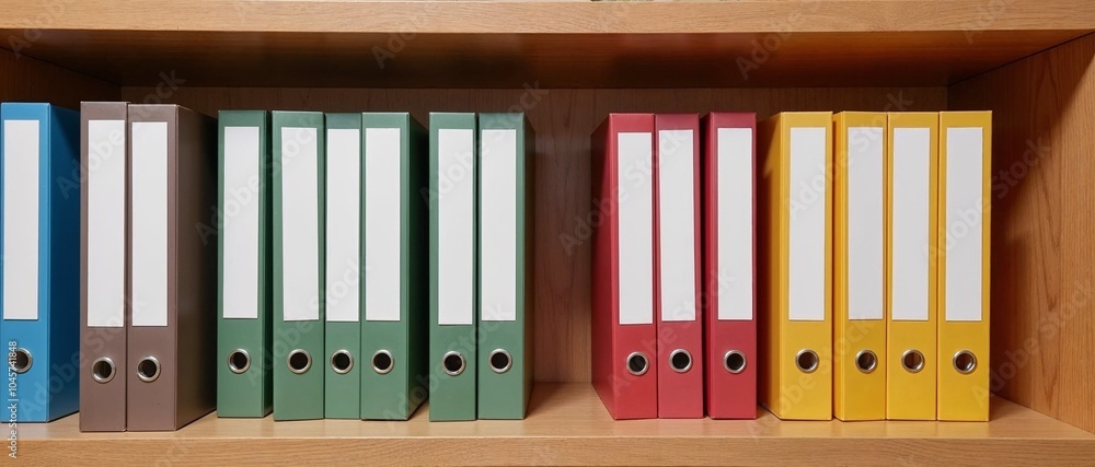 Colorful Office Binders on a Shelf
Colorful Office Binders on a Shelf