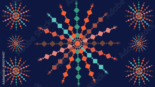 Retro color Mandala Landscape Background
