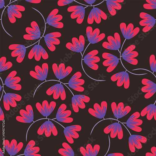 abstract a solid multicolor small and big flower mixed vector pattern arrangement with medium color, all over vector design with white background illustration digital