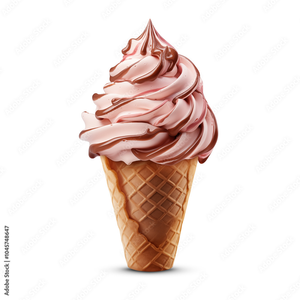 Soft serve ice cream cone isolated on transparent background, PNG Soft serve ice cream cone isolated on transparent background, PNG