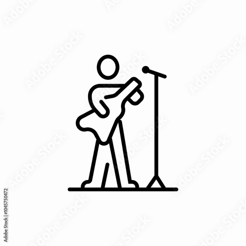 guitar player icon sign vector