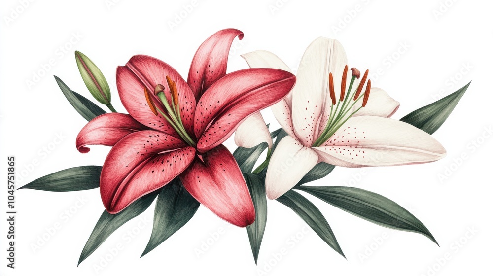 Fototapeta premium Vibrant Close-Up of Lily Petals in Bloom