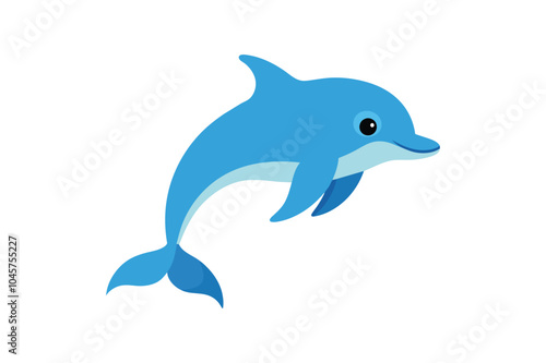 Beautiful dolphin vector art illustration.