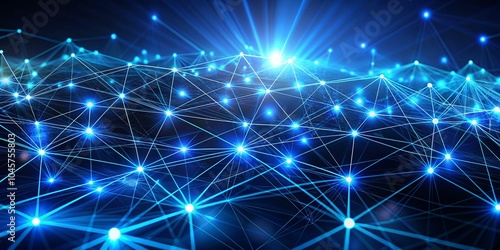 Wallpaper Mural Futuristic Technology Network Background with Digital Connectivity and Data Flow Visualization Torontodigital.ca