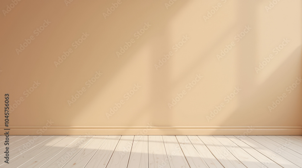 Elegant Product Background with Light and Dark Brown Wall and Wooden or Tiled Flooring for Modern Design Project