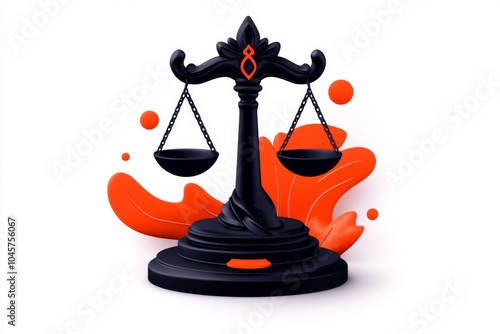 Minimalist design of scales tipping unfairly, symbolizing the concept of injustice in a clean, elegant style