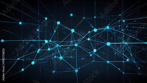 Futuristic Technology Network Background with Digital Connectivity and Data Flow Visualization