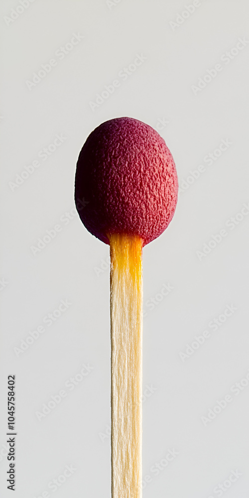 the head of a matchstick that is sparking at the bottom on a white background
the head of a matchstick that is sparking at the bottom on a white background
