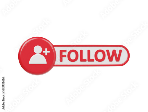 Follow icon 3d render illustration