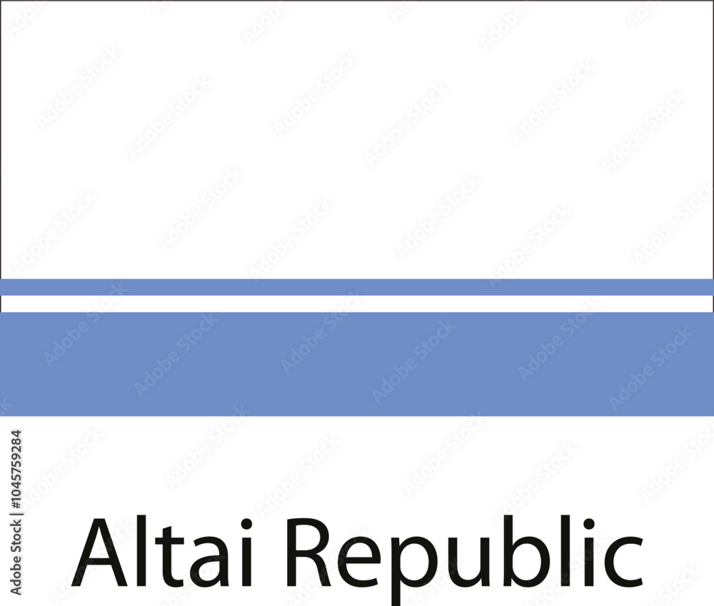 The flag of the Altai Republic, a federal subject of Russia. It features a blue rectangle with a white stripe and two white lines The flag of the Altai Republic, a federal subject of Russia. It features a blue rectangle with a white stripe and two white lines