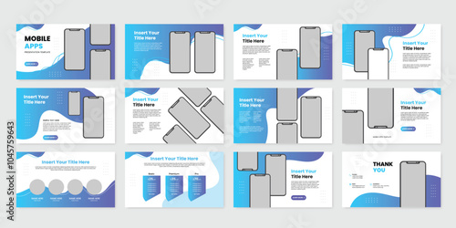 mobile app presentation slide design template. app presentation template