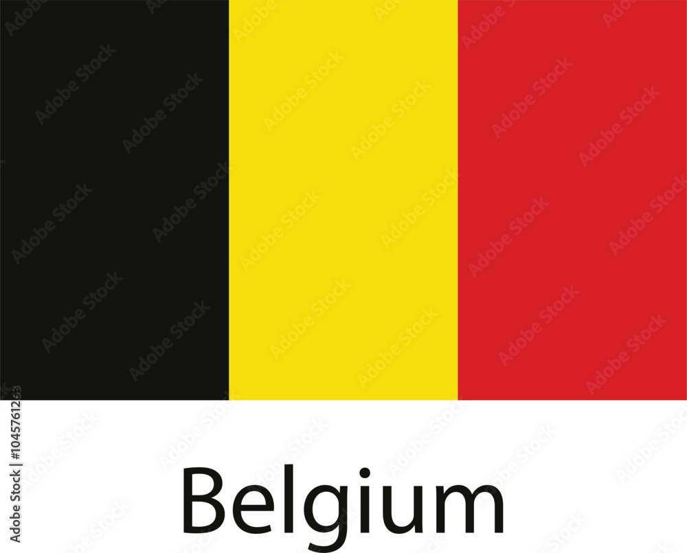 The flag of Belgium, a tricolour with vertical bands of black, yellow, and red. The flag of Belgium, a tricolour with vertical bands of black, yellow, and red.