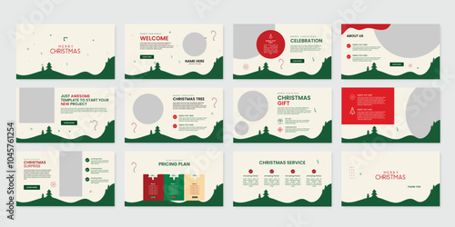merry christmas presentation powerpoint slide design template set