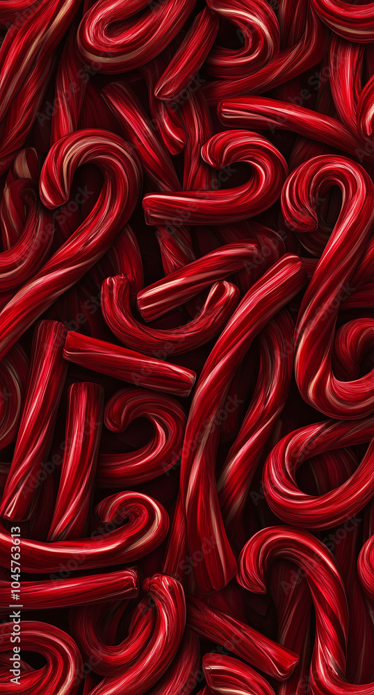 A pile of candy canes arranged in an intricate pattern creates a visually appealing and festive background for Christmas. A pile of candy canes arranged in an intricate pattern creates a visually appealing and festive background for Christmas.