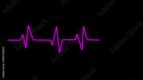 Neon Pink ECG Line on Black Background