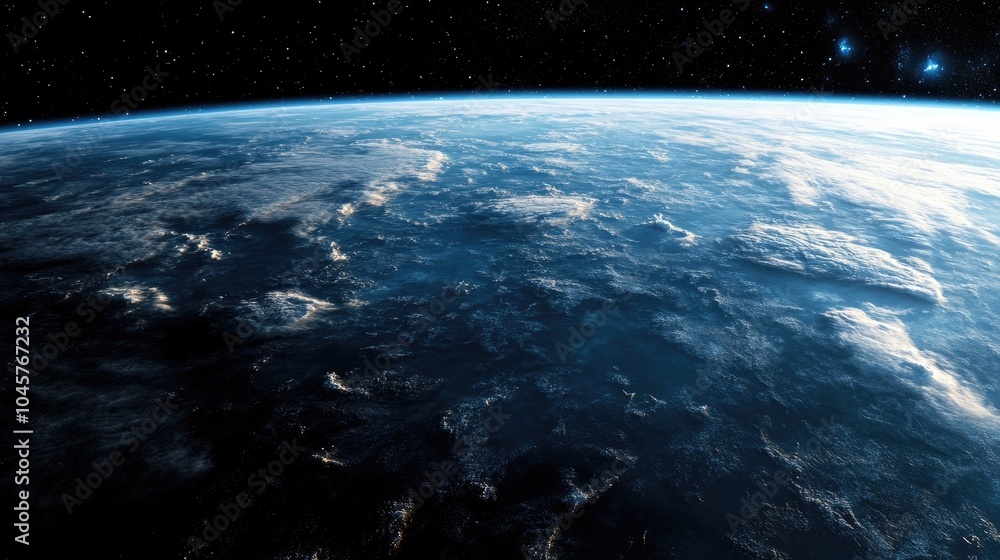 A vivid view of the Eartha??s atmosphere layers, from the troposphere to the exosphere, transitioning from deep blue to black, with subtle cloud formations near the surface. A vivid view of the Eartha??s atmosphere layers, from the troposphere to the exosphere, transitioning from deep blue to black, with subtle cloud formations near the surface.