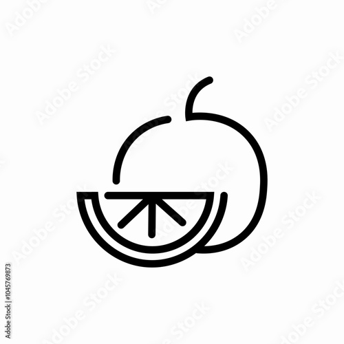 orange fruit icon sign vector