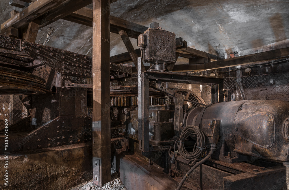 historic machinery of a abandoned mining site historic machinery of a abandoned mining site