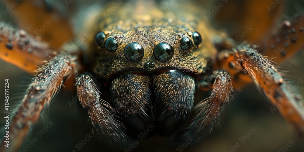 Vivid Spider Close-Up with Blurred Bokeh Background Vivid Spider Close-Up with Blurred Bokeh Background