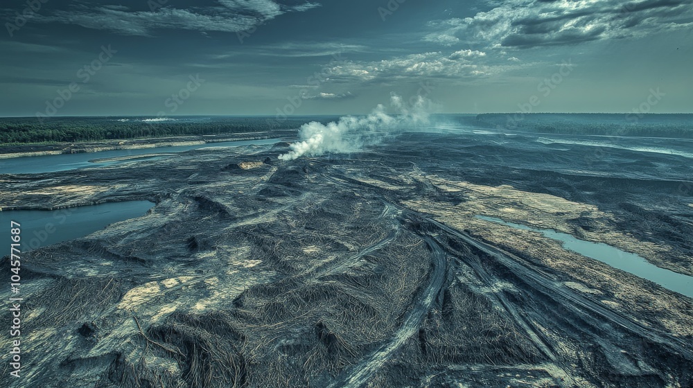 Fototapeta premium Deforestation shows the impact of human activity on the natural landscape