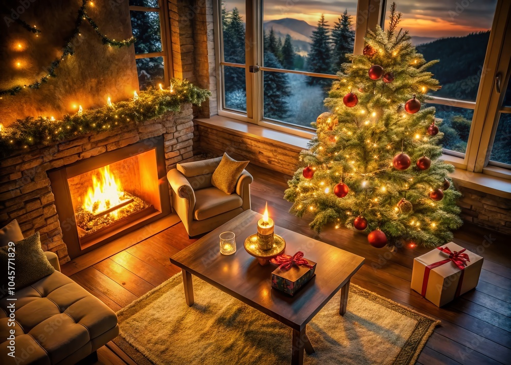 Obraz premium Lonely Christmas Moments: Solitude and Reflection in Holiday Decor and Gifts