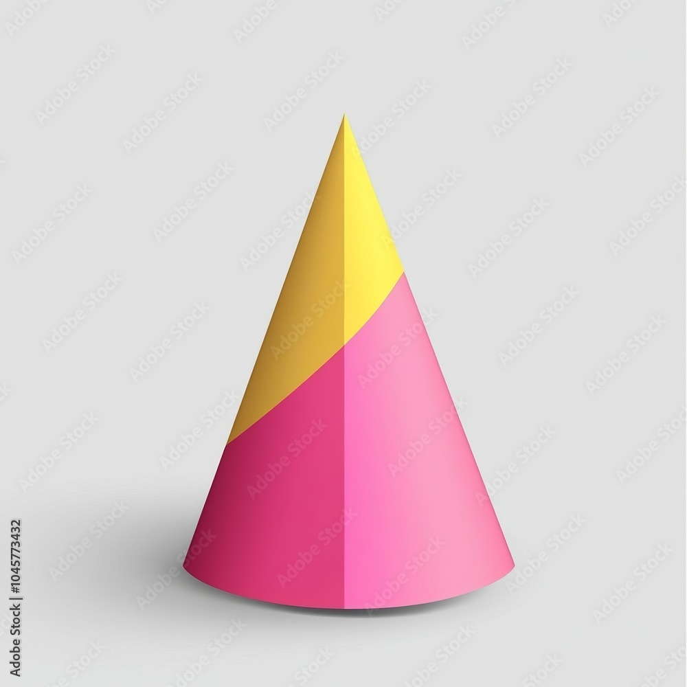 Fototapeta premium Colorful paper cone in pink and yellow