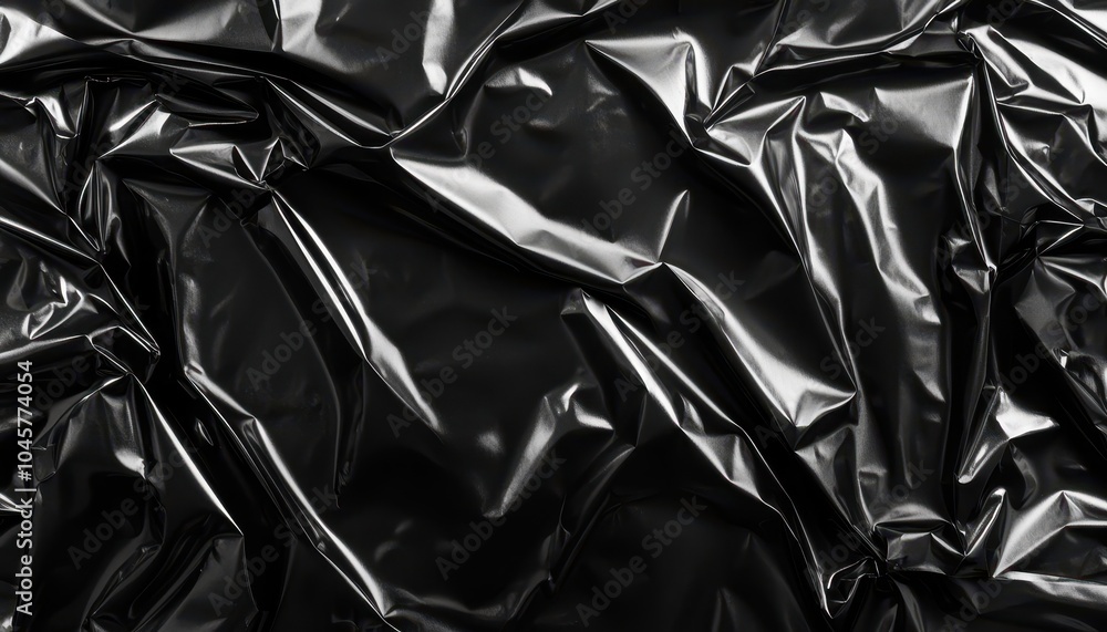 Polyethylene wrap texture overlay effect with deep black color and intricate details Polyethylene wrap texture overlay effect with deep black color and intricate details