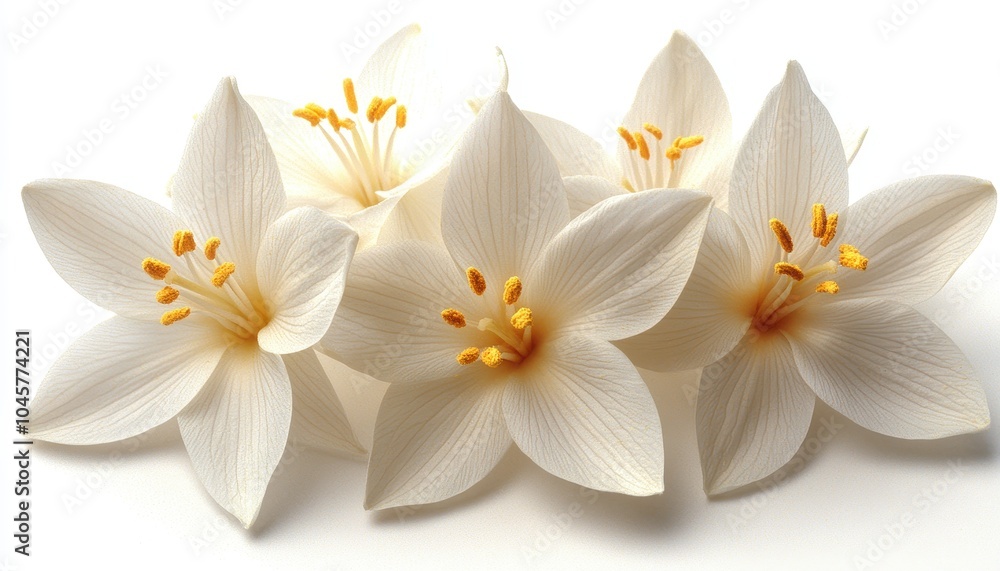Beautiful white flowers in a chaotic arrangement on a simple background Beautiful white flowers in a chaotic arrangement on a simple background