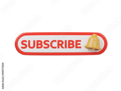 Subscribe icon 3d render illustration 