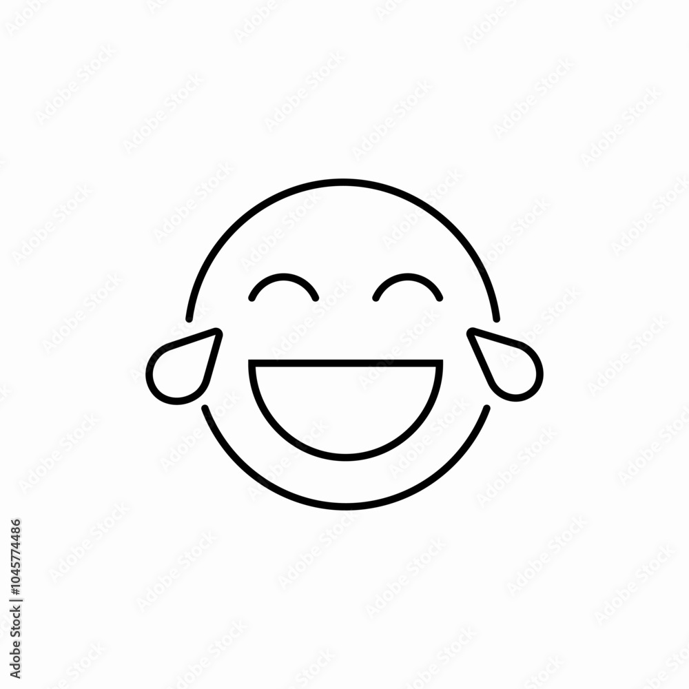 laugh emotional sticker icon sign vector laugh emotional sticker icon sign vector