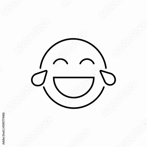 laugh emotional sticker icon sign vector