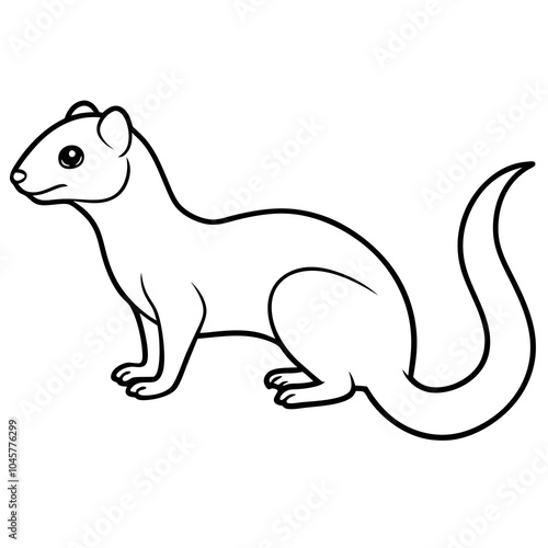 Weasel line art vector illustration