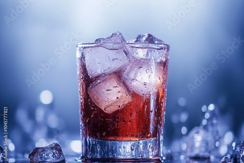 Refreshing Dark Beverage with Ice photo