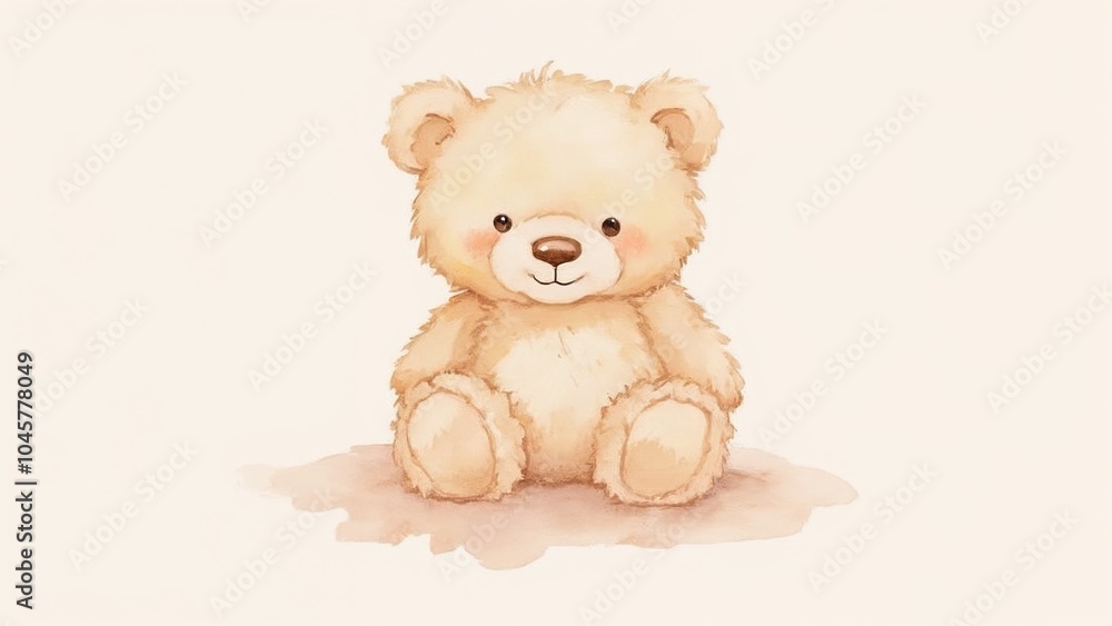 A whimsical, hand-drawn teddy bear sitting on a soft backdrop, evoking warmth and nostalgia in a child-friendly atmosphere A whimsical, hand-drawn teddy bear sitting on a soft backdrop, evoking warmth and nostalgia in a child-friendly atmosphere