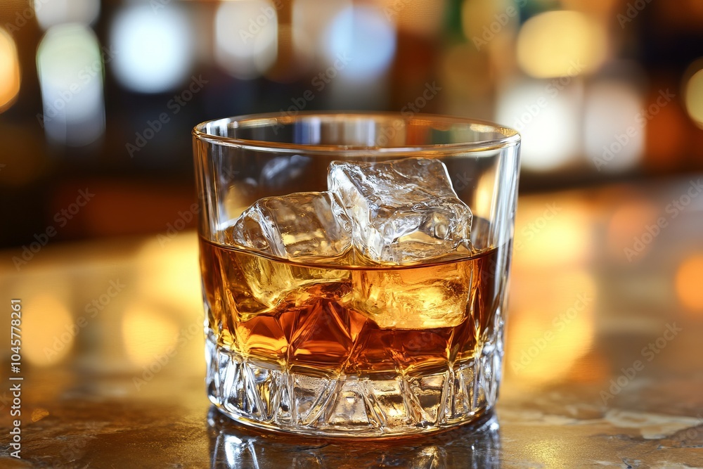 Whiskey on the Rocks in a Glass Whiskey on the Rocks in a Glass