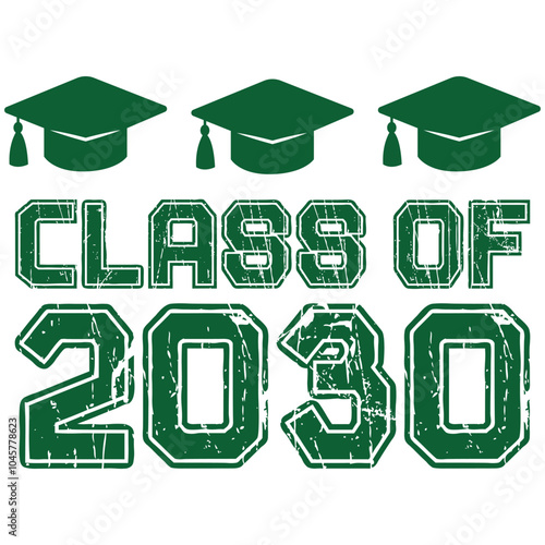Class of 2030 typography design vector. Text for design, congratulation event, T-shirt, party, high school or college graduate. Editable class of 2030 typography design