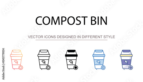 Compost Bin icon design with white background stock illustration