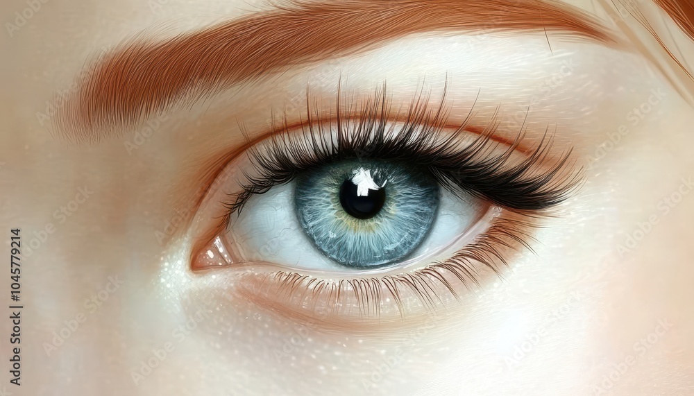 Obraz premium A close-up view of a futuristic blue eye with intricate details and vibrant colors