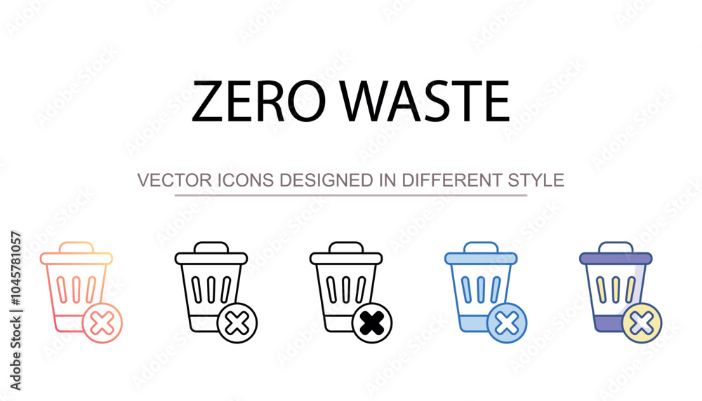 Zero Waste icon design with white background stock illustration Zero Waste icon design with white background stock illustration